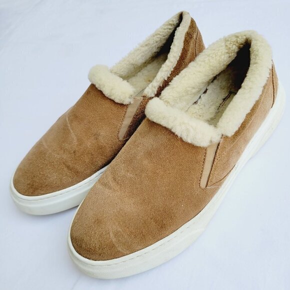 M. Gemi Women's Chestnut Suede The Sofia Shearling Slip-on Sneaker - 39 (US 8.5) - Picture 1 of 10